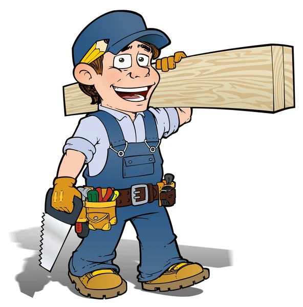 Handyman - Carpintero azul — Foto de Stock
