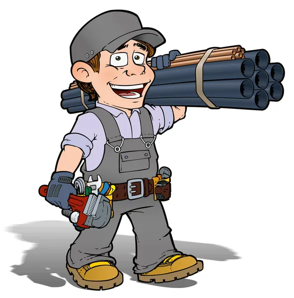 Handyman - Plumber Gray — Stock Photo, Image