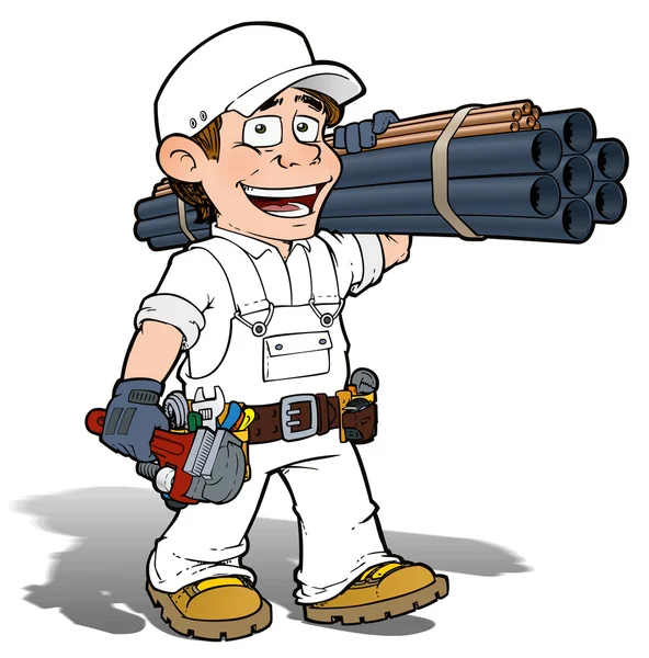 Handyman - Plumber Color it Yourself — Stock Photo, Image