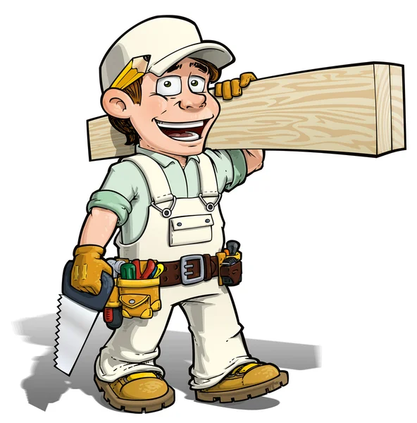Handyman - Carpintero blanco — Foto de Stock