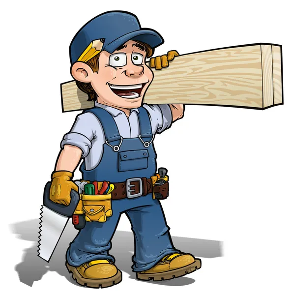 Handyman - Carpintero azul — Foto de Stock