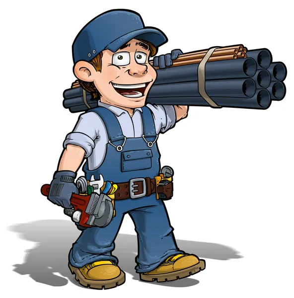 Handwerker - Klempner blau — Stockfoto