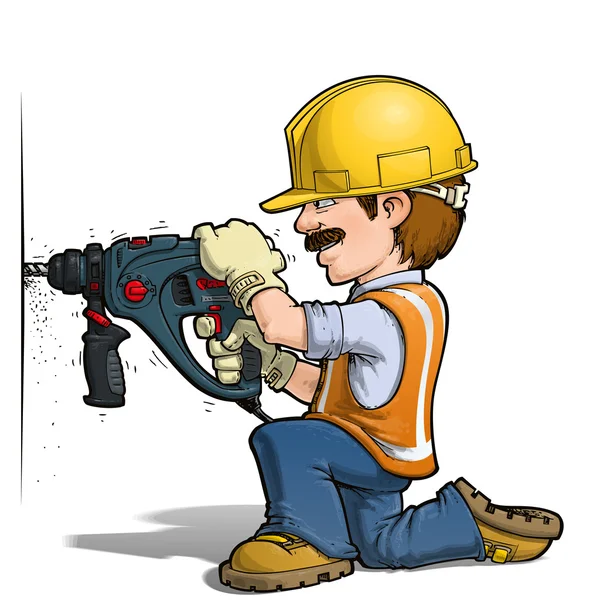 Trabajadores de la construcción - Nailling — Vector de stock