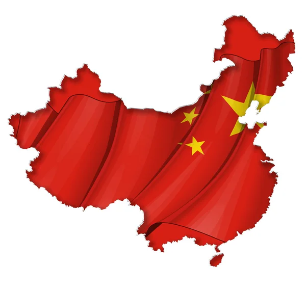 Chinese Map-Flag — Stock Vector