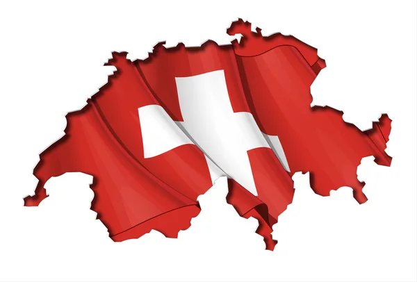 Swiss karta-flagga — Stock vektor