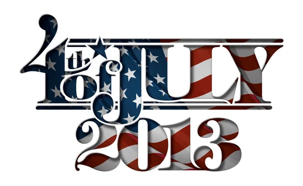 Forth of July 2013 Lettering Cut-Out — Stock Vector