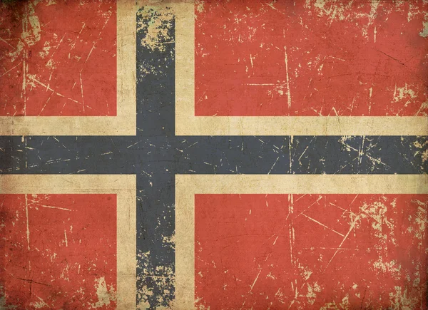 Norwegische Flagge im Alter — Stockfoto