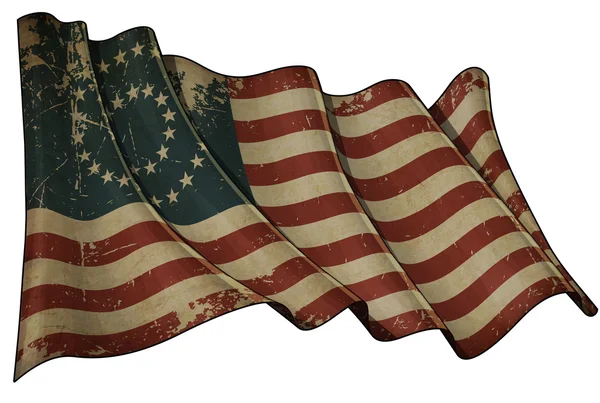 Yhdysvaltain sisällissota unionin 37 tähden medaljonki- Historiallinen lippu — kuvapankkivalokuva