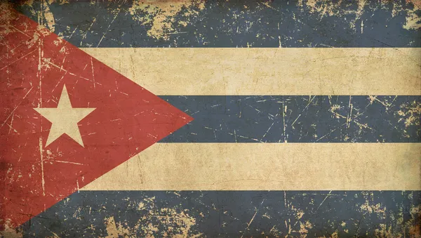 Cuban Aged Flat Flag — Stock Photo, Image