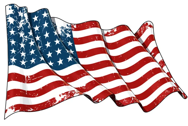 Bandiera USA WWI-WWII (48 stelle) Graffiato — Foto Stock