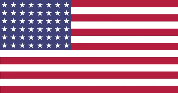 Nás vlajky Wwi-druhé světové války (48 hvězd) plochý — Stockový vektor
