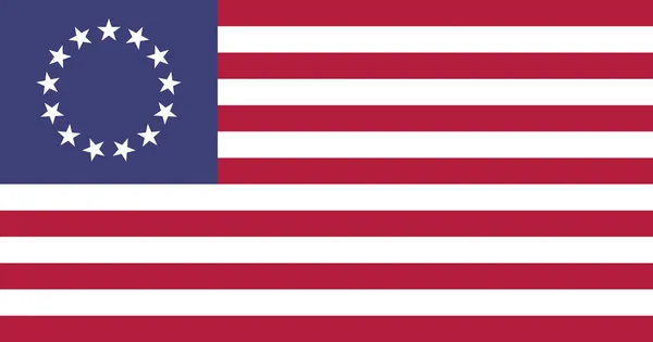 EUA Betsy Ross Flat Flag — Vetor de Stock
