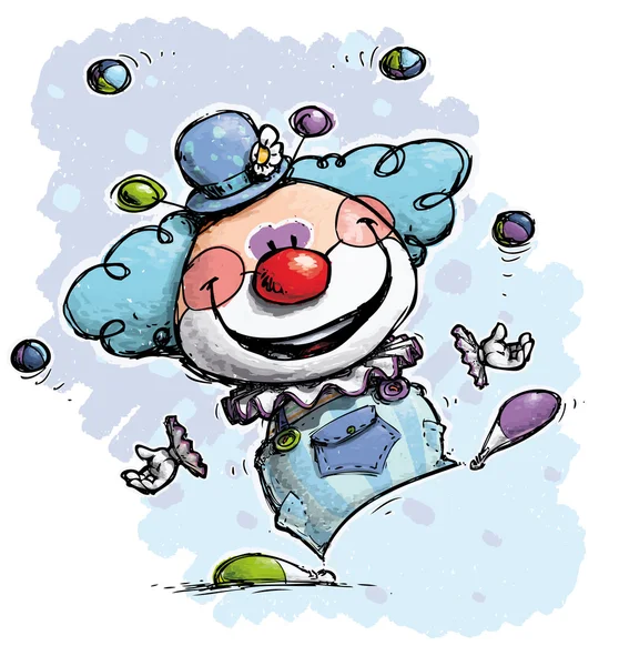 Clown jongleer - jongen kleuren — Stockvector