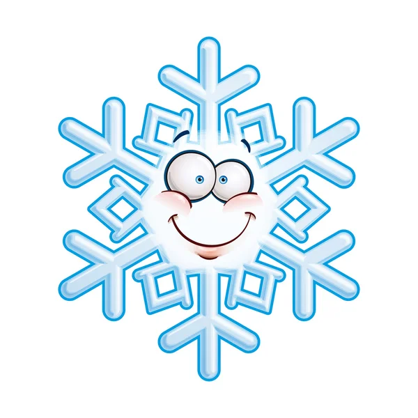 Sneeuwvlok hoofd - smiley — Stockvector