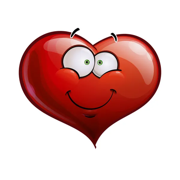 Faccine del cuore Emoticon felici - Sorridente — Vettoriale Stock