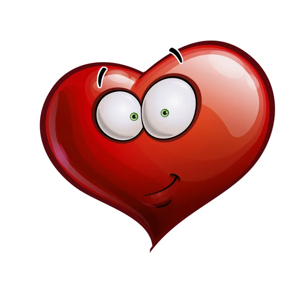 Facce del cuore Emoticon felici - Smirk — Vettoriale Stock