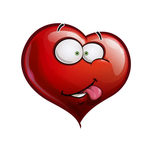 Corazón se enfrenta a felices emoticonos - Realmente me gustas — Vector de stock