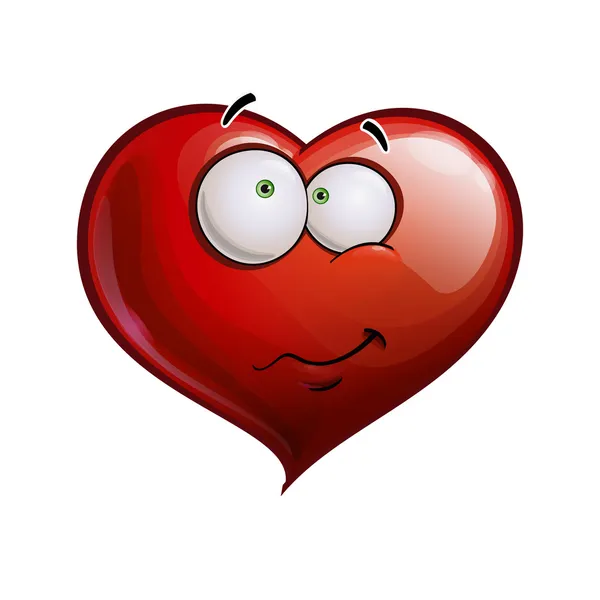 Corazón se enfrenta a felices emoticonos - Vagando — Vector de stock