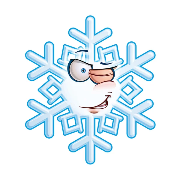 SnowFlake Emoticon - Clin d'oeil — Image vectorielle