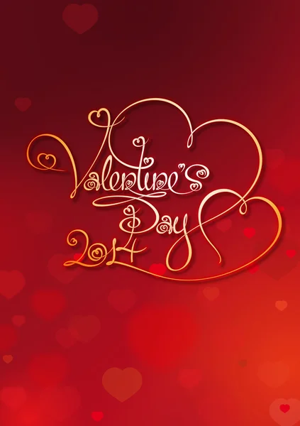 Valentines Card - Valentines Day 2014 - Red — Stock Vector