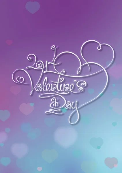 Valentines Card - 2014 Valentines Day - Purple Blue — Stock Vector