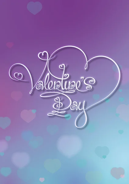 Valentines Card - Valentines Day - Purple Blue — Stock Vector