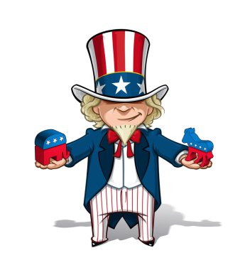 Uncle Sam Republican n Democratic clipart