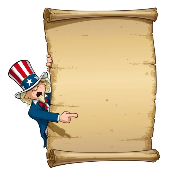 Uncle Sam Pointing at Declaration — Stock Vector