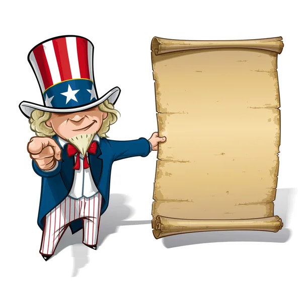 Uncle sam szeretnénk nyilatkozat — Stock Vector