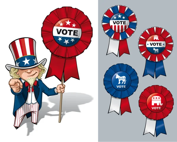 Uncle Sam I Want You to Vote — Stock Vector