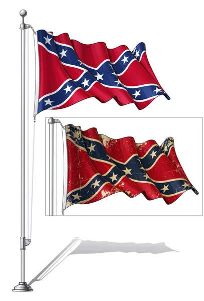 Flag Pole Confederate Rebel — Stock Vector