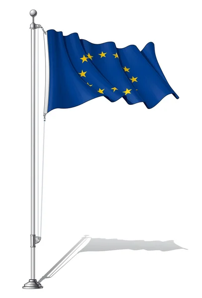 Bandeira Pole União Europeia — Vetor de Stock