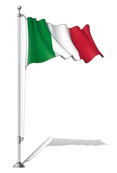 Flagga pole Italien — Stock vektor