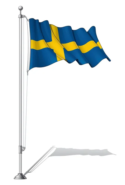 Flagga pole Sverige — Stock vektor