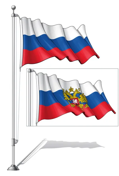 Bandera Pole Russia — Vector de stock