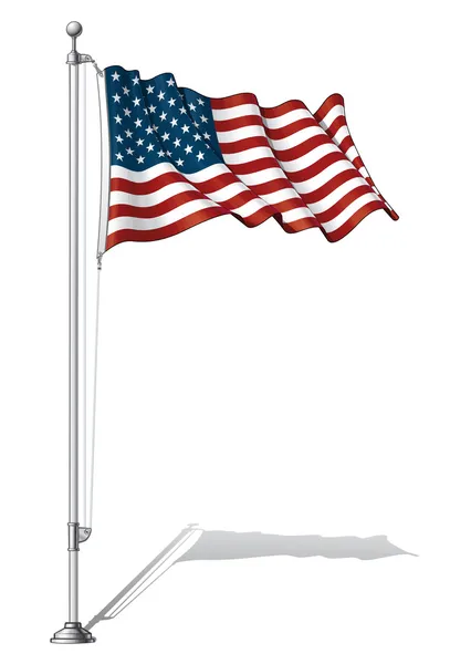 Bandera Pole US — Vector de stock