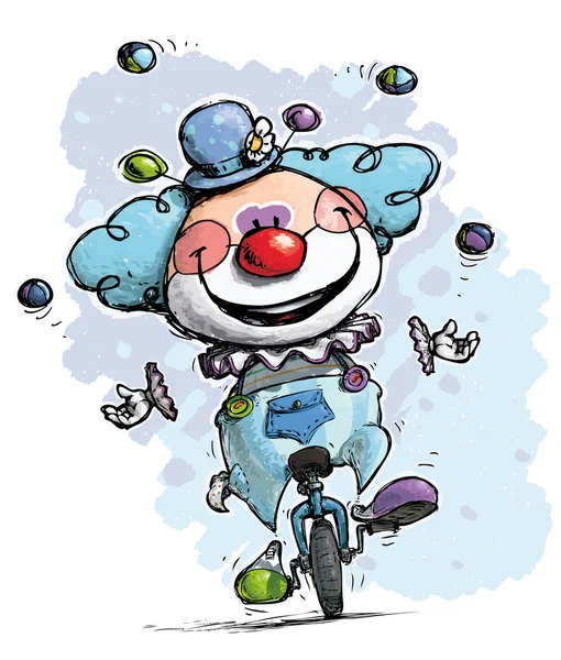 Klaun na Unicle žonglování Boy barvy — Stockový vektor