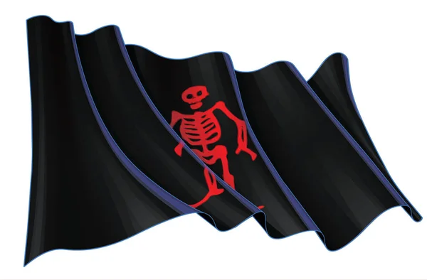 Illustrazione Vettoriale Saluto Jolly Roger Del Pirata Eduard Low Tutti — Vettoriale Stock