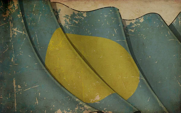 Фон Иллюстрации Старой Бумаги Изображением Размахивающего Флага Палау — стоковое фото