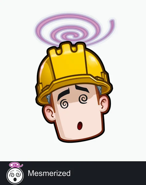Icon Construction Worker Face Mesmerized Emotional Expression All Elements Neatly — Stock Vector