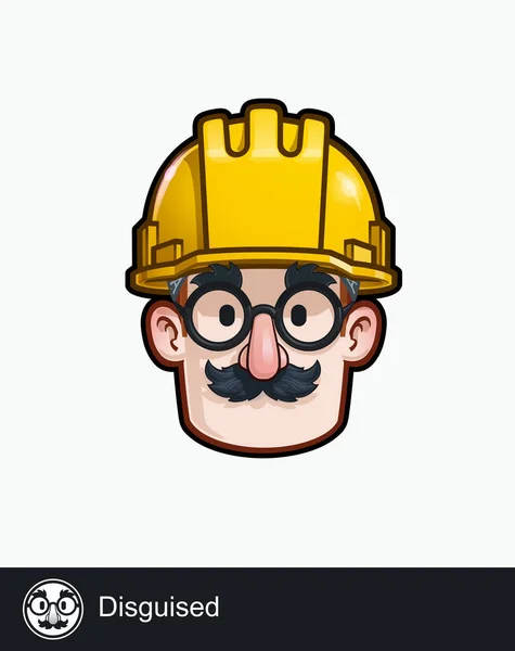 Icono Una Cara Trabajador Construcción Con Expresión Emocional Disfrazada Todos — Vector de stock