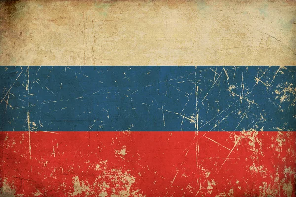 Illustratie Van Een Getextureerde Roestige Grunge Oude Russische Vlag — Stockfoto