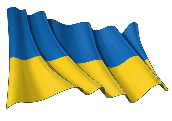 Ilustração Vetorial Uma Bandeira Estado Acenando Ucrânia Todos Elementos Camadas — Vetor de Stock