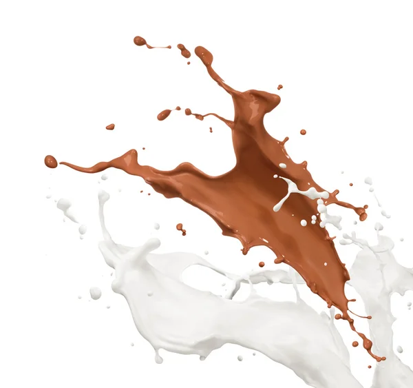 Čokoláda a mléko splash — Stock fotografie