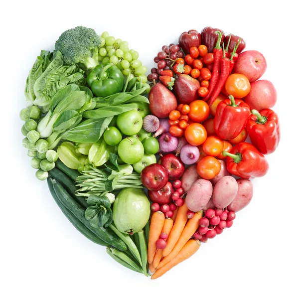 Kırmızı, yeşil ve sağlıklı gıda — Stok fotoğraf