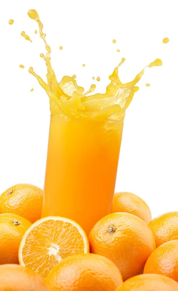 Sumo de laranja salpicando — Fotografia de Stock