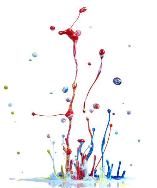 Çok renkli boya splash — Stok fotoğraf