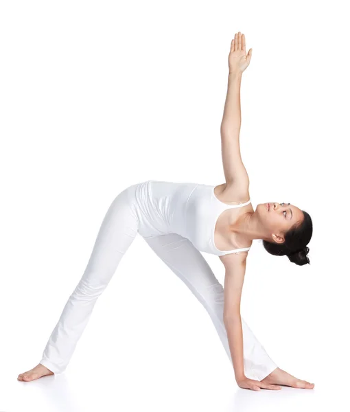 Øver på yoga – stockfoto