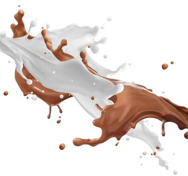 Milk and chocolate splash — Stock Photo, Image