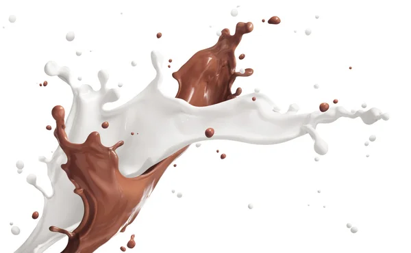 Éclaboussures de lait et de chocolat — Photo